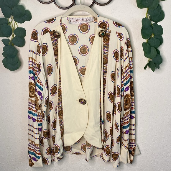 SOLD❣️❣️Vintage 80s/90s Componix Western Beaded/Tasseled Shirt Jacket✨ - Picture 2 of 9